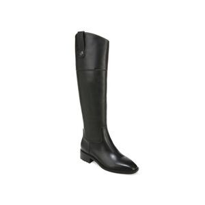 NWT SAM EDELMAN Womens Black Button Drina Almond Leather Riding Boot 7 M